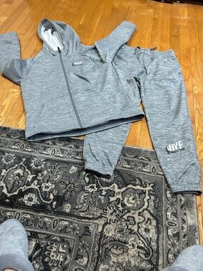 Nike Gray Kids' Hooded Zip Jacket and Joggers Set